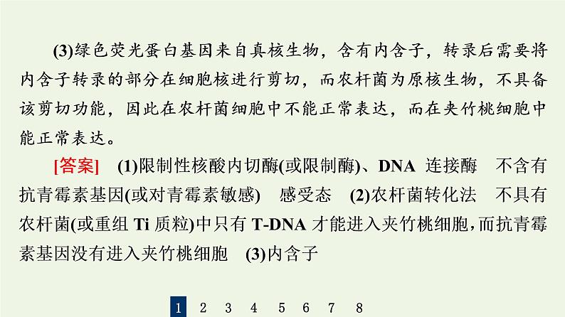 高考生物一轮复习课后集训38基因工程课件第7页