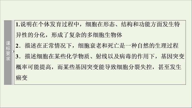 高考生物一轮复习第4单元细胞的生命历程第3讲细胞的分化衰老凋亡和癌变课件第2页