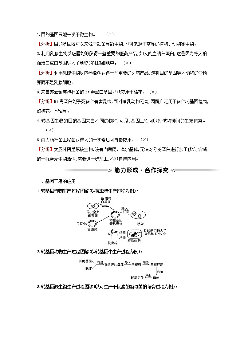 高中生物專題1基因工程3基因工程的應(yīng)用學(xué)案新人教版選修3第3頁