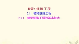 高中生物专题2细胞工程1.1植物细胞工程的基本技术课件新人教版选修3