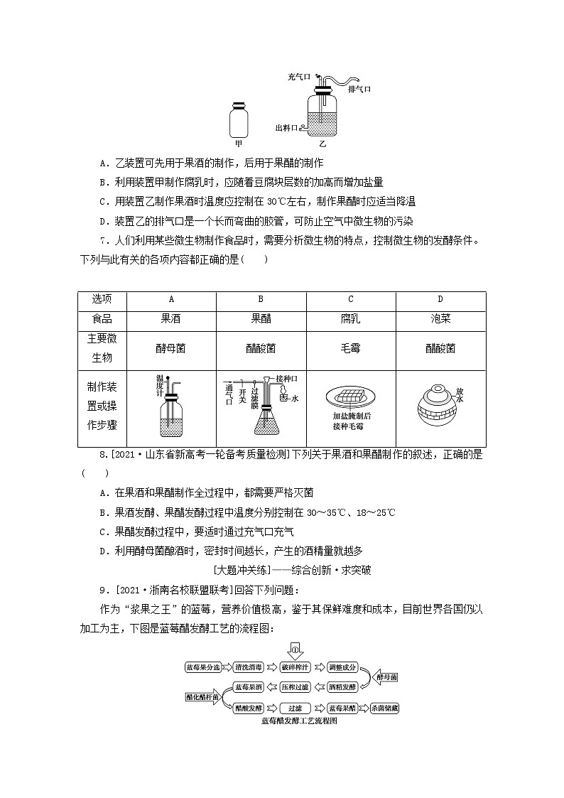 新教材高考生物一轮复习课后检测39传统发酵技术应用发酵工程及其应用含解析第2页