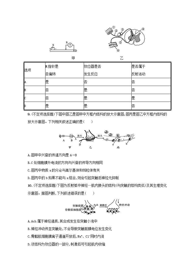 新教材高考生物一轮复习考点规范练25神经调节含解析新人教版03