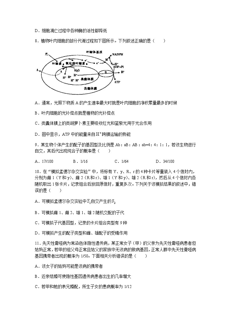 2022届江西省景德镇市高三上学期11月第一次质检生物试题 Word版含答案第3页