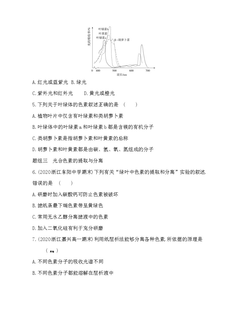 第五节　光合作用将光能转化为化学能-2022版生物必修第一册 浙科版（2019） 同步练习 （Word含解析）02