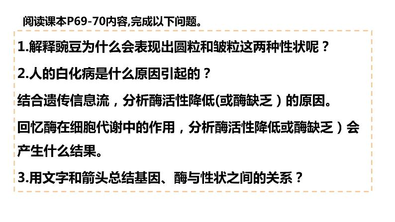 4.2 基因表达与性状的关系 课件【新教材】2020-2021学年高一生物人教版(2019)必修二第5页