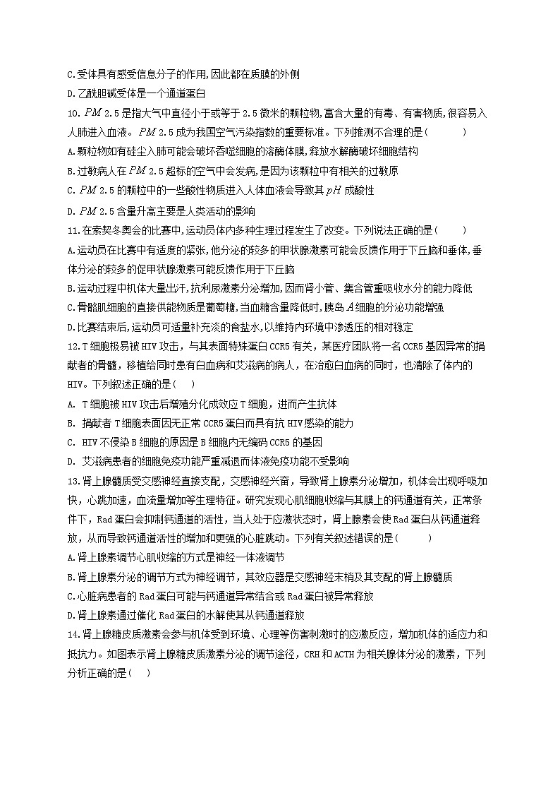 新教材高考生物一轮复习第八单元生命活动的调节单元检测题能力提升B卷含解析03