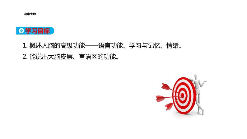 2021-2022学年高中生物新人教版选择性必修1 第2章 第5节 人脑的高级功能 课件(20张)第2页