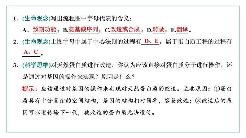 2021-2022学年高中生物新人教版选择性必修3 蛋白质工程的原理和应用 课件(37张)(湖南、辽宁、山东)第7页
