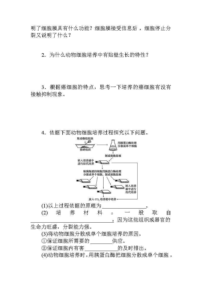 2021-2022学年高中生物新人教版选择性必修3 2.2.1 动物细胞培养 学案第2页