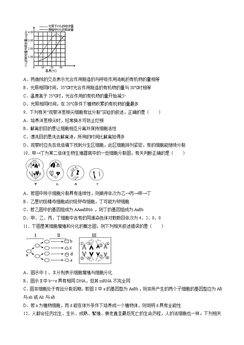 2022届甘肃省天水市一中高三上学期第三次考试生物(理)试题含答案第3页