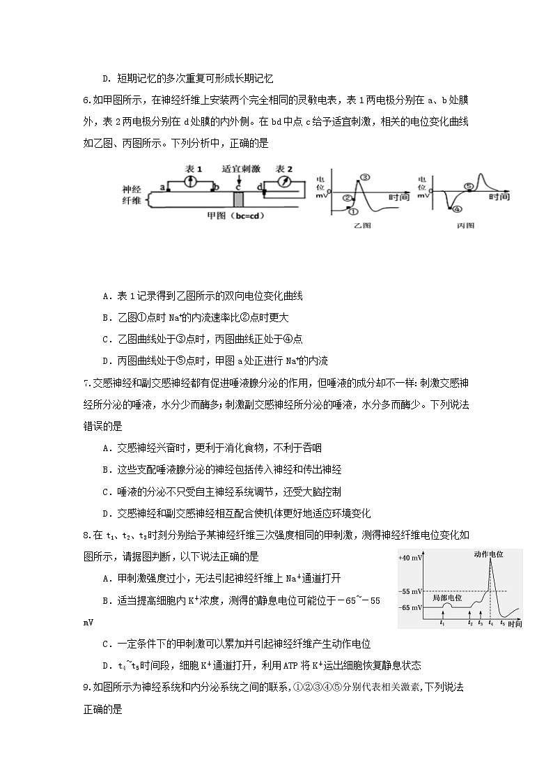 2021-2022学年江苏省高邮市高二上学期期中学情调研生物试卷含答案02