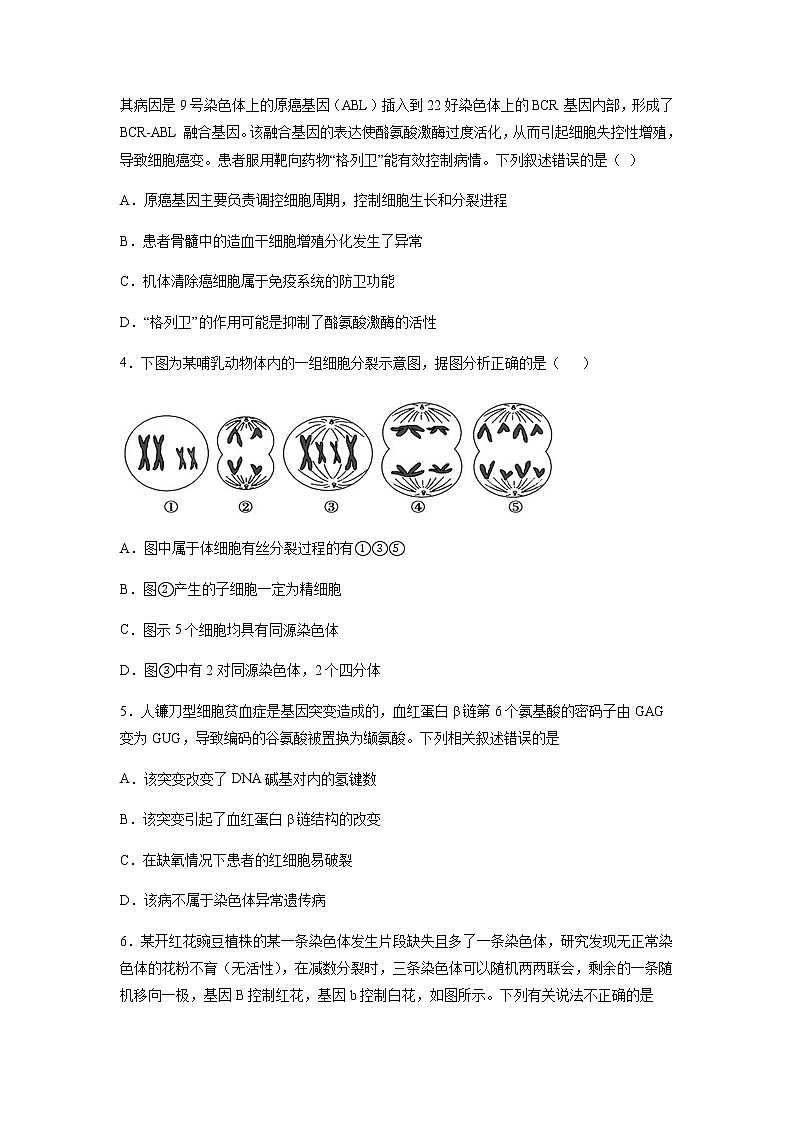 2020-2021学年河北省正定中学高二上学期期末考试生物试题解析版第2页