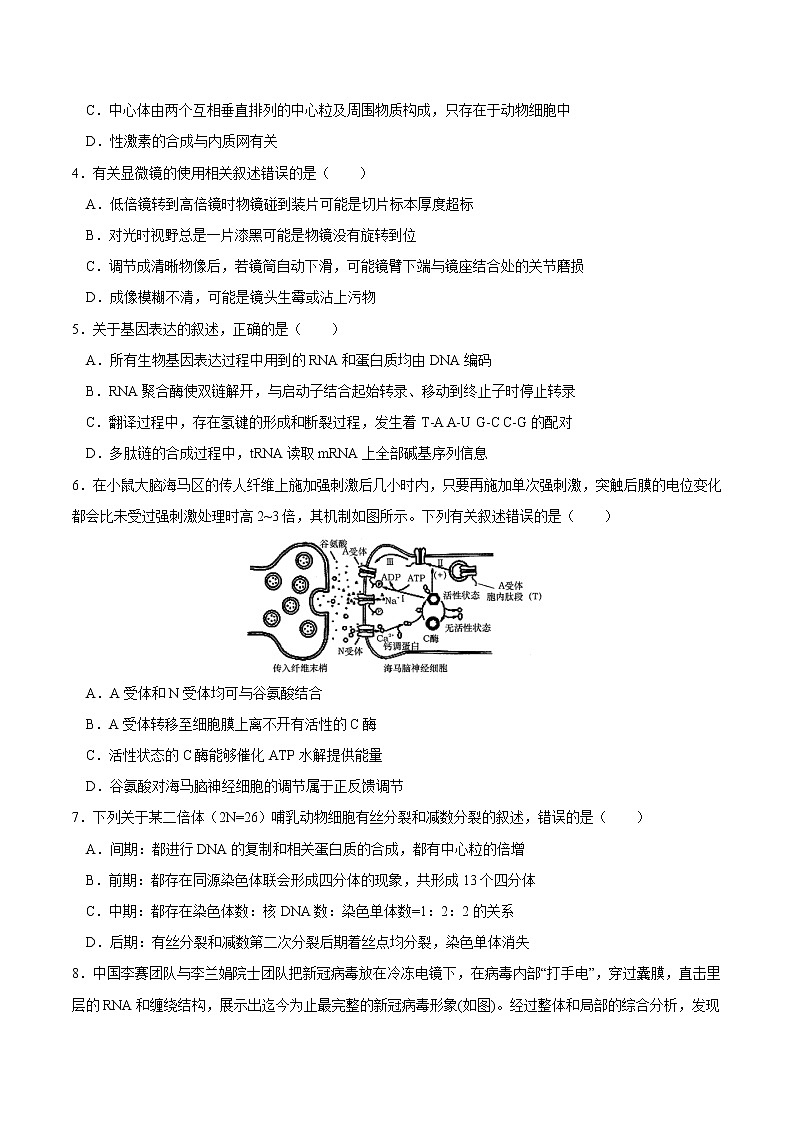 生物-2022届高三下学期开学摸底考试卷A(江苏专用)02