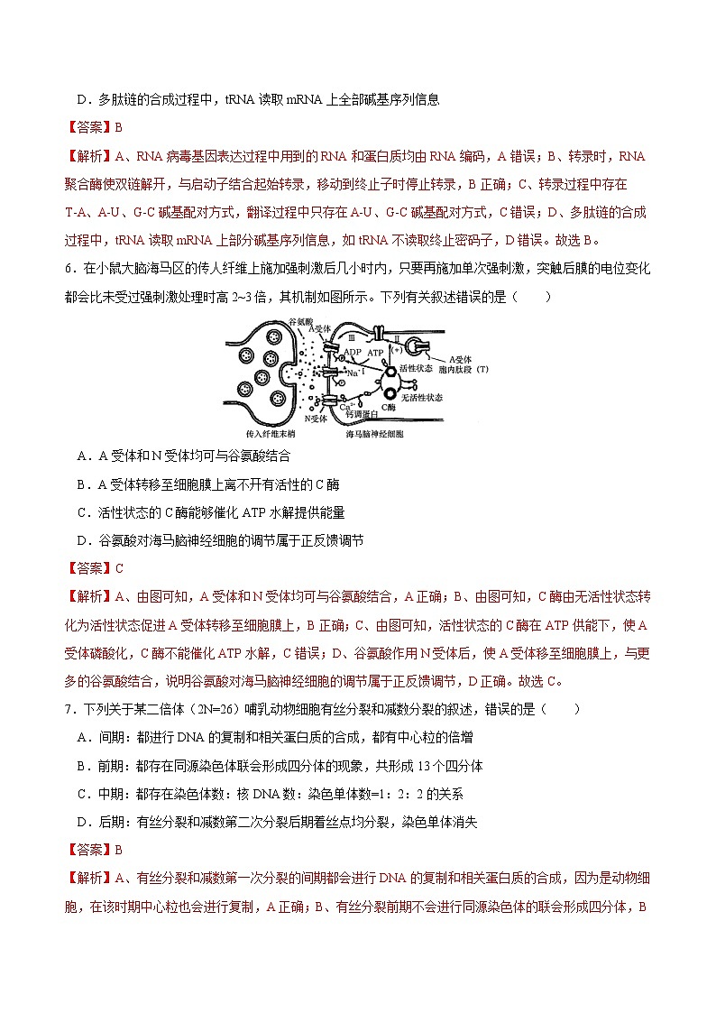 生物-2022届高三下学期开学摸底考试卷A(江苏专用)03