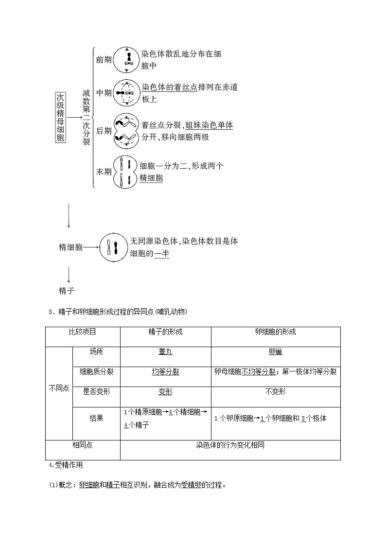 高一生物寒假作业同步练习题减数分裂和受精作用含解析第2页