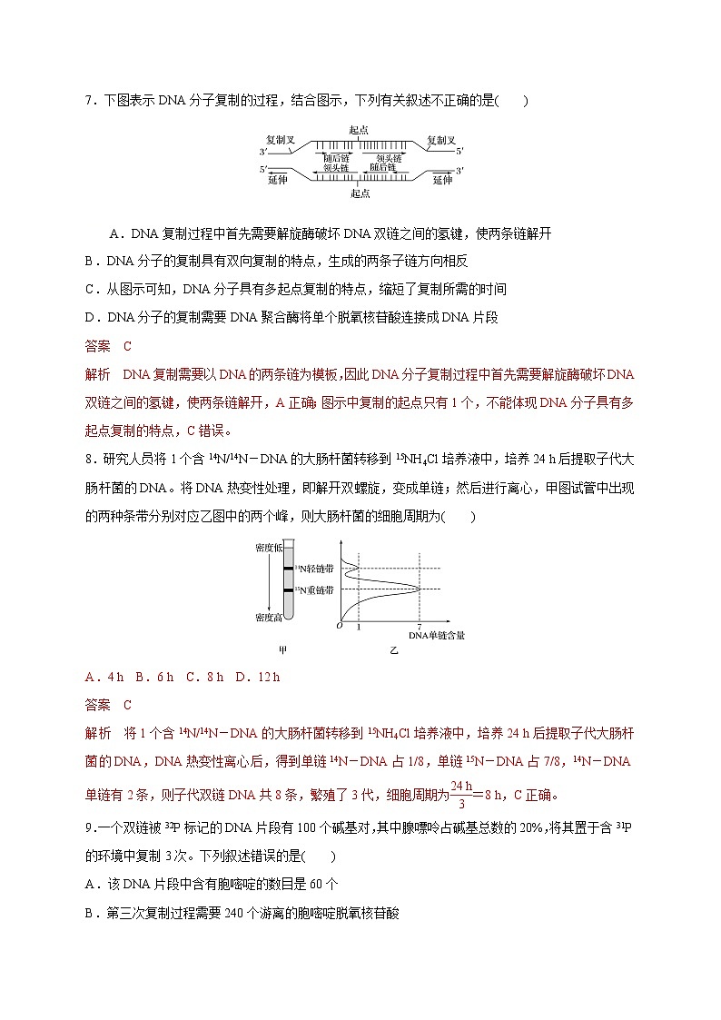 2.2.2 DNA分子的复制-2020-2021学年高一生物同步备课系列(新苏教版(2020)必修2)练习题03