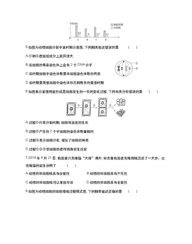 第四章达标检测-2022版生物必修第一册 苏教版(2019) 同步练习 (Word含解析)02