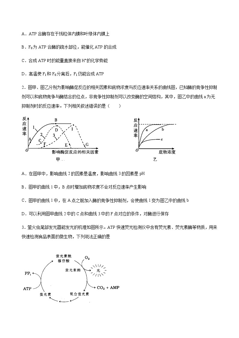 考点04 酶与ATP-2022年高考生物一轮复习小题多维练(全国通用)(原卷版)第3页