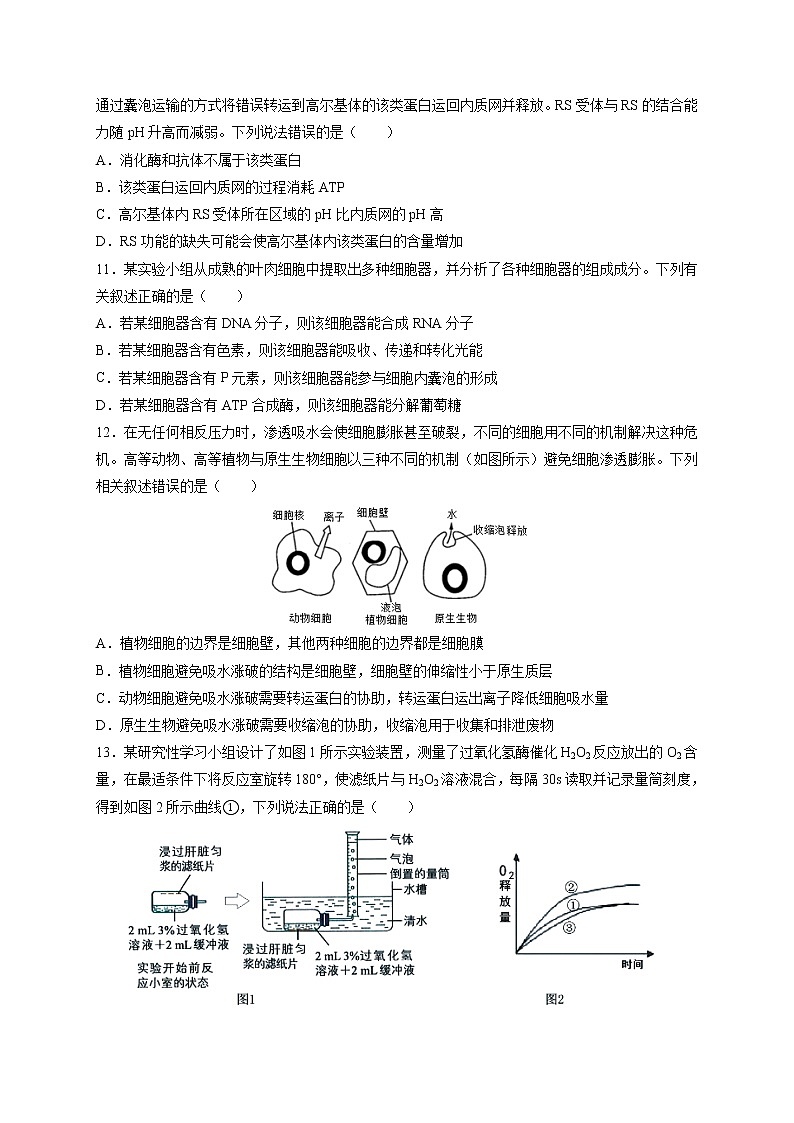 黑龙江省大庆铁人中学2022届高三上学期第一次月考生物试题含答案第3页