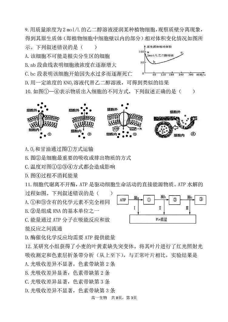 辽宁省六校协作体2021-2022学年高一下学期期初考试生物试题PDF版无答案第3页