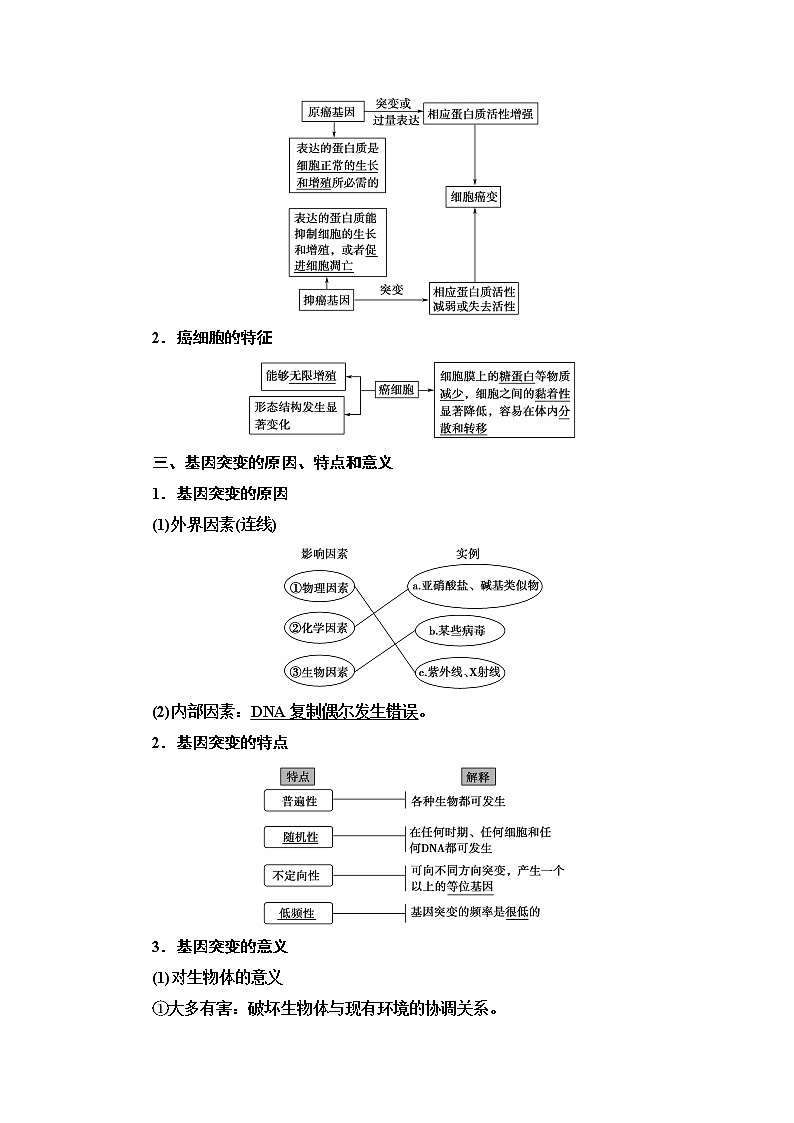 2021-2022学年高中生物新人教版必修第二册 第5章 第1节 基因突变和基因重组 学案第3页