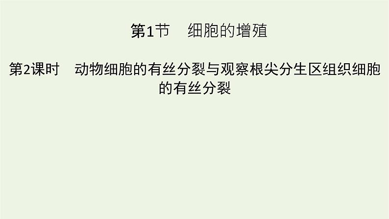 2021_2022学年新教材高中生物第6章细胞的生命历程第1节第2课时动物细胞的有丝分裂与观察根尖分生区组织细胞的有丝分裂课件新人教版必修1第1页