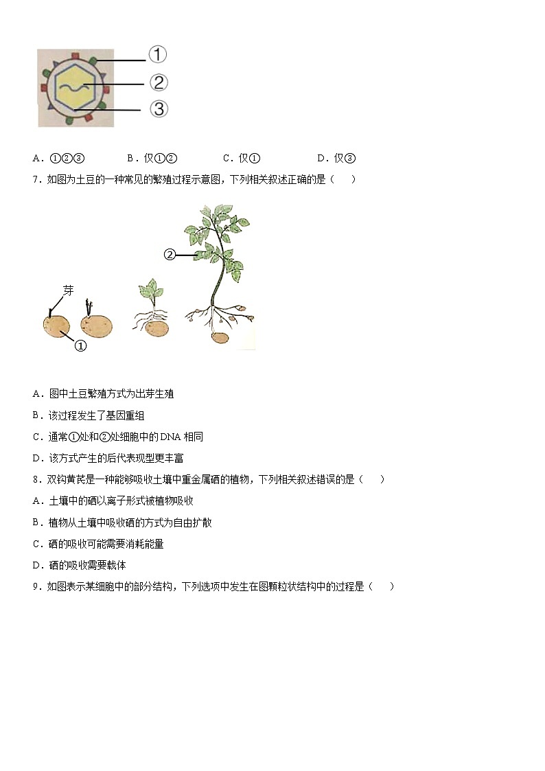 2022届浦东高三一模生物试卷及答案第2页