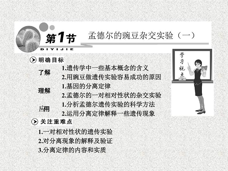 生物同步配套课件(人教版必修2)第1章第1节孟德尔的豌豆杂交实验(一)第1页