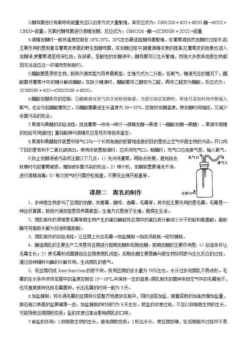 专题16 生物技术在食品加工及其他方面的应用-备战2022届高考生物二轮复习题型专练(解析版)第2页