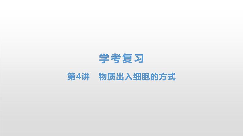 学考复习4物质出入细胞的方式 课件【新教材】2022届浙江高考生物学考复习(浙科版(2019))第1页