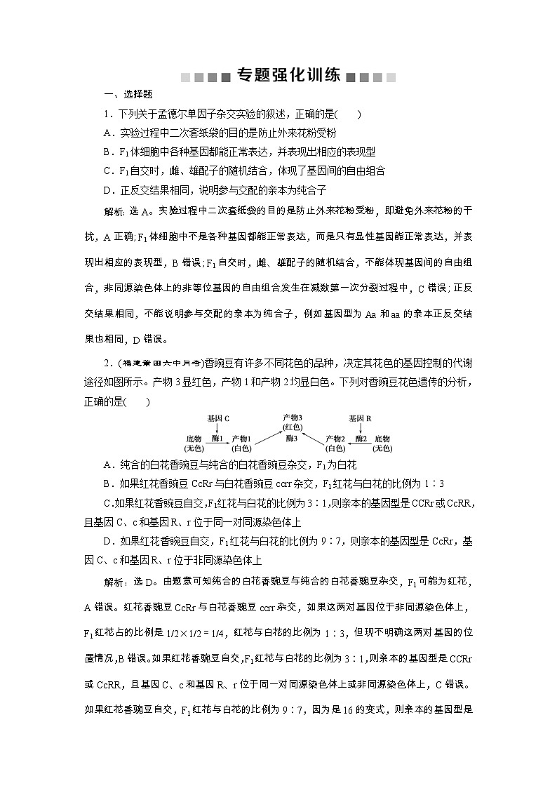 高考生物二轮习题:专题七 专题强化训练(含详解)第1页