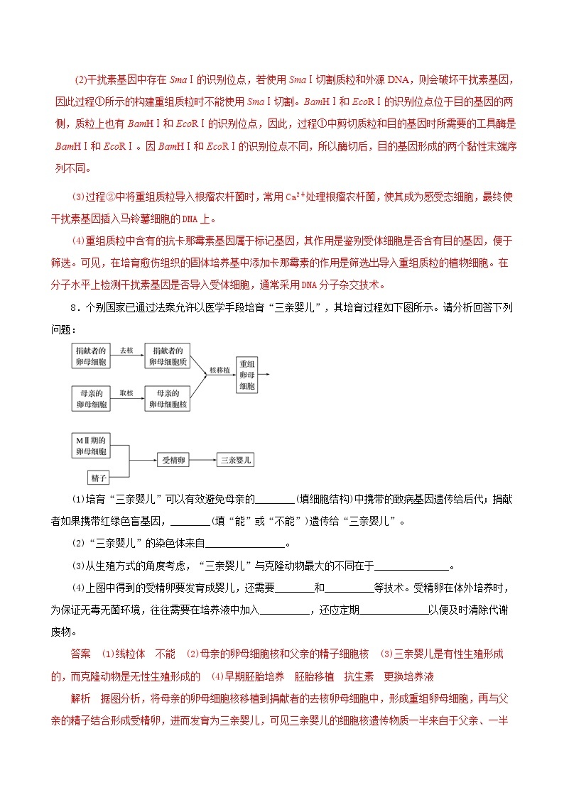 高考生物考纲解读与热点难点突破专题16《现代生物科技专题》（含详解）02