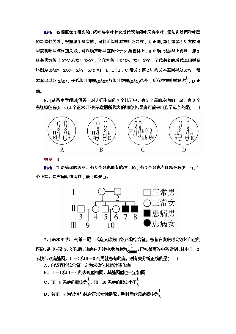 高考生物一轮复习专题训练:专题13《伴性遗传与人类遗传病》(含详解)第3页