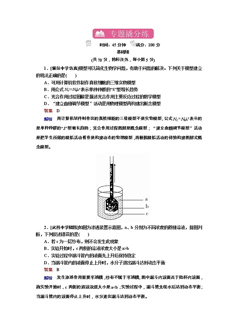 高考生物一轮复习专题训练:专题25《实验与探究》(含详解)第1页