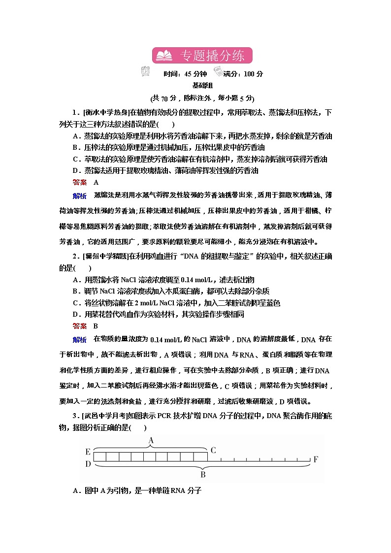 高考生物一轮复习专题训练:专题28《生物技术在其他方面的应用》(含详解)第1页
