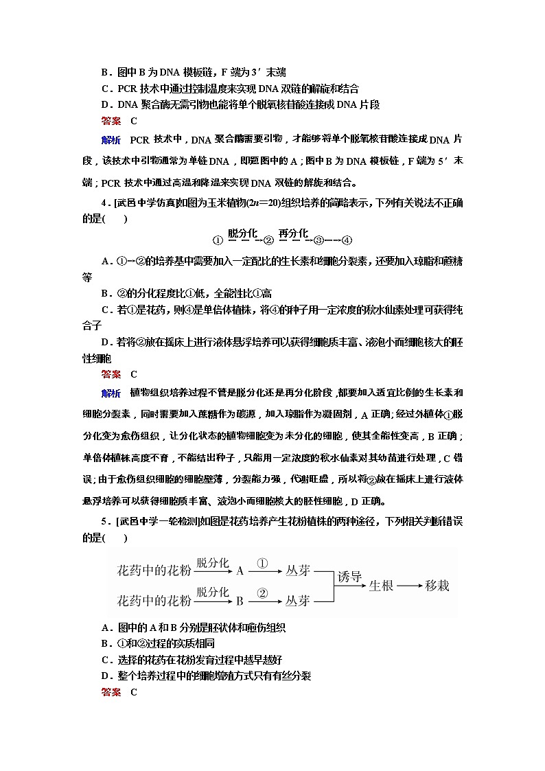 高考生物一轮复习专题训练:专题28《生物技术在其他方面的应用》(含详解)第2页