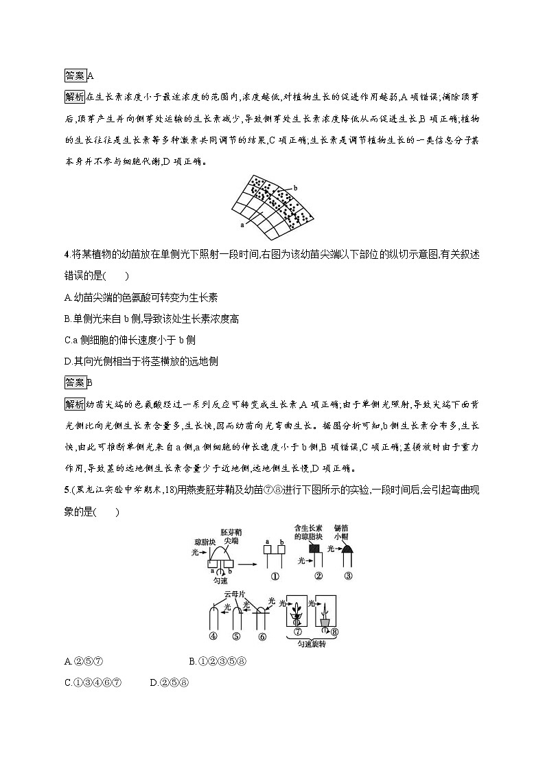 高考生物一轮复习考点规范练28《植物的激素调节》(含详解)第2页