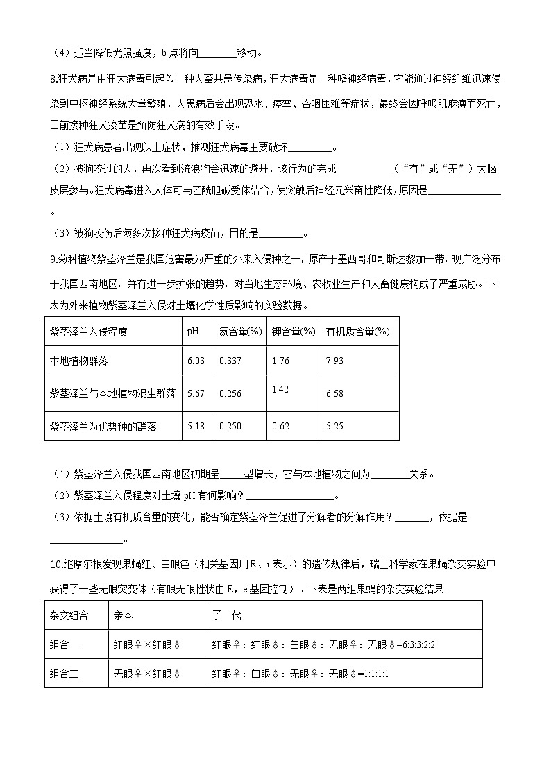 2020届四川省雅安市高三三模生物(试卷)第3页