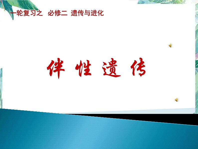 高考生物一轮复习 必修二 遗传与进化 伴性遗传课件PPT第1页