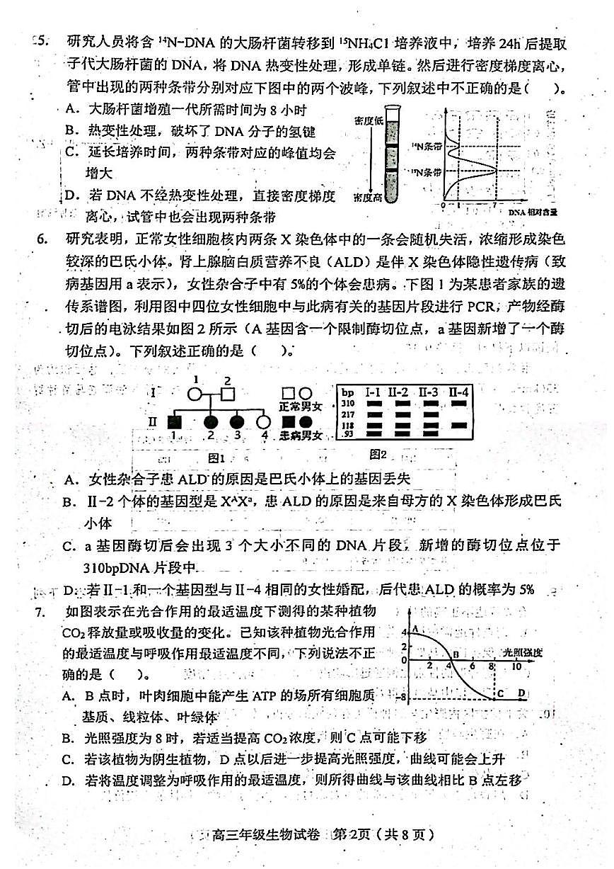 2022年天津市和平區(qū)高三二模生物試卷（含答案）第2頁
