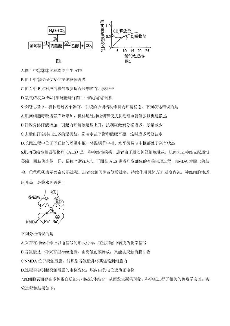 2021届福建省厦门市高三下学期5月第三次质量检测生物试题 PDF版第2页