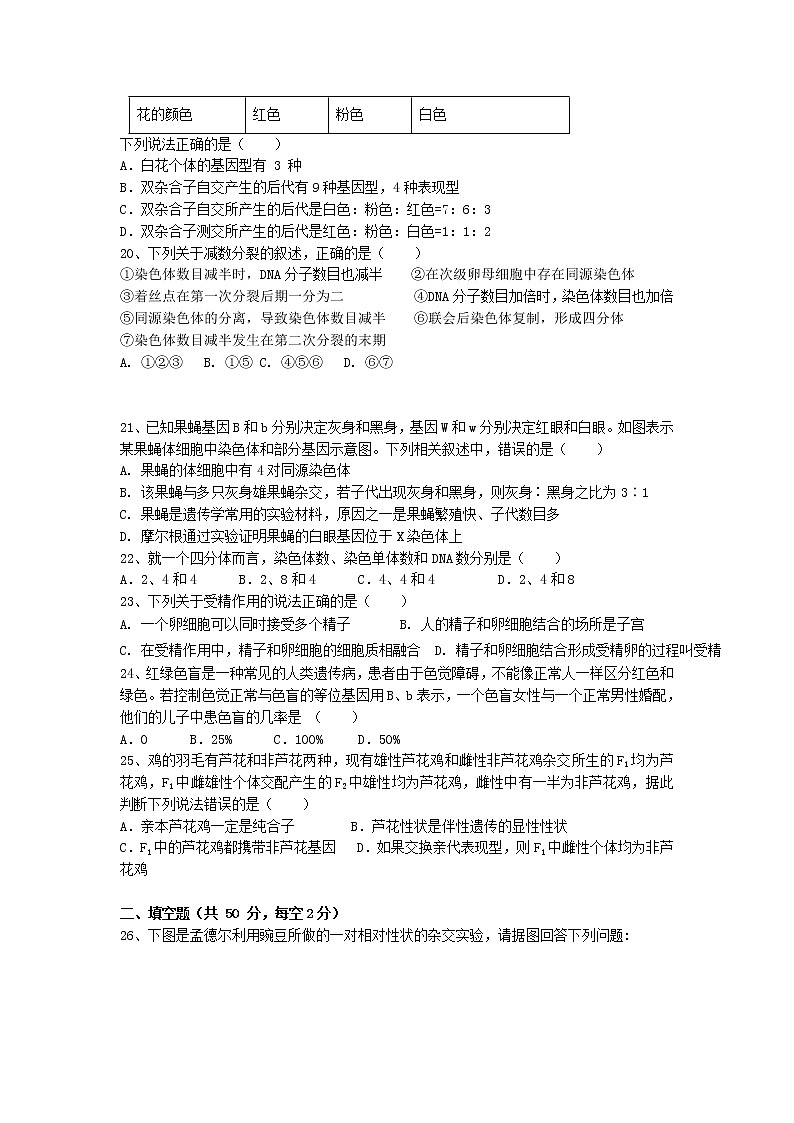 2021湖南省邵東縣三中高一下學期第一次月考生物試題含答案第3頁
