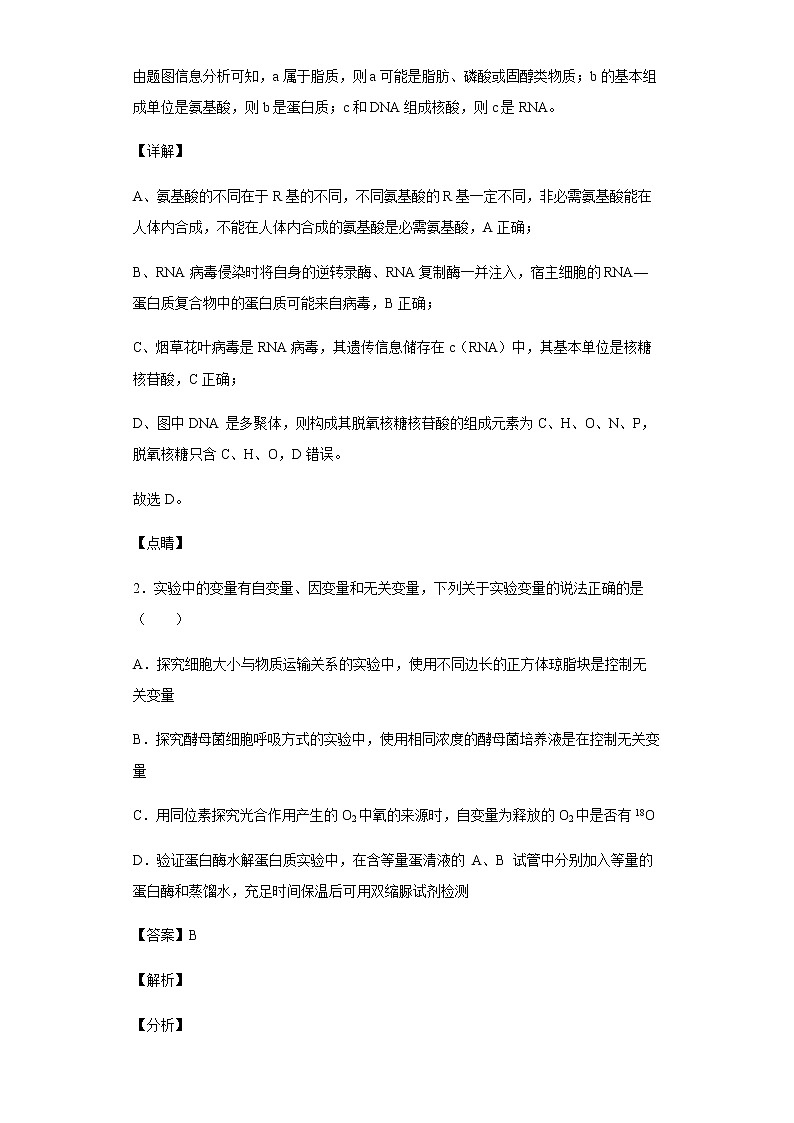 2021-2022学年江西省抚州市临川一中高三上学期第一次月考生物试题含解析02