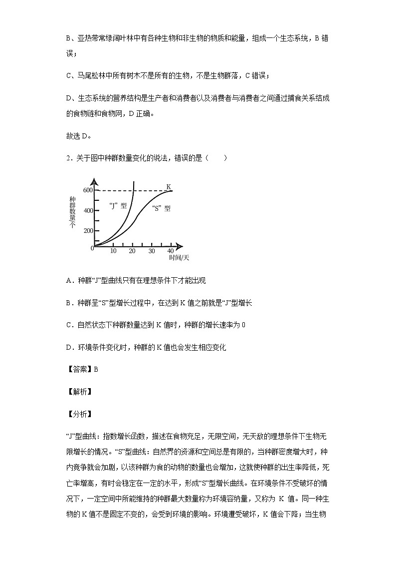 2021-2022学年河北省沧州市献县私立求是学校学年高二下学期第一次月考生物试题含解析第2页