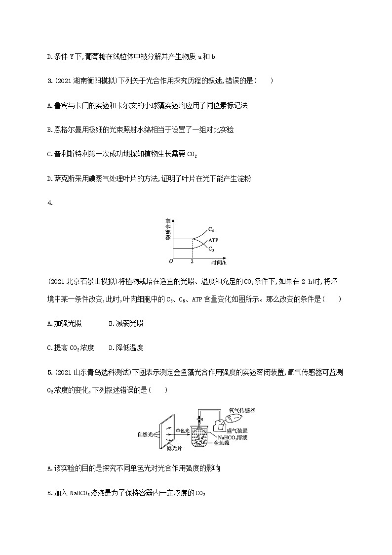 高考生物二轮复习专题突破练4光合作用与细胞呼吸含解析02