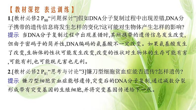 高考生物二轮复习专题六生物的变异育种与进化课件04