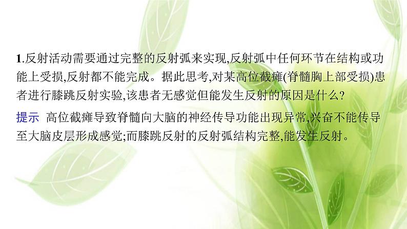 新教材高考生物二轮复习专题七第1讲动物和人体生命活动的调节课件第6页