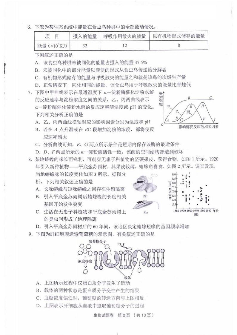 2022浙江省金丽衢十二校高三第二次联考生物卷PDF版含解析02