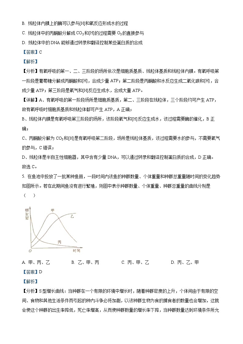 2022年高考全国甲卷生物卷及答案解析(原卷+解析卷)03
