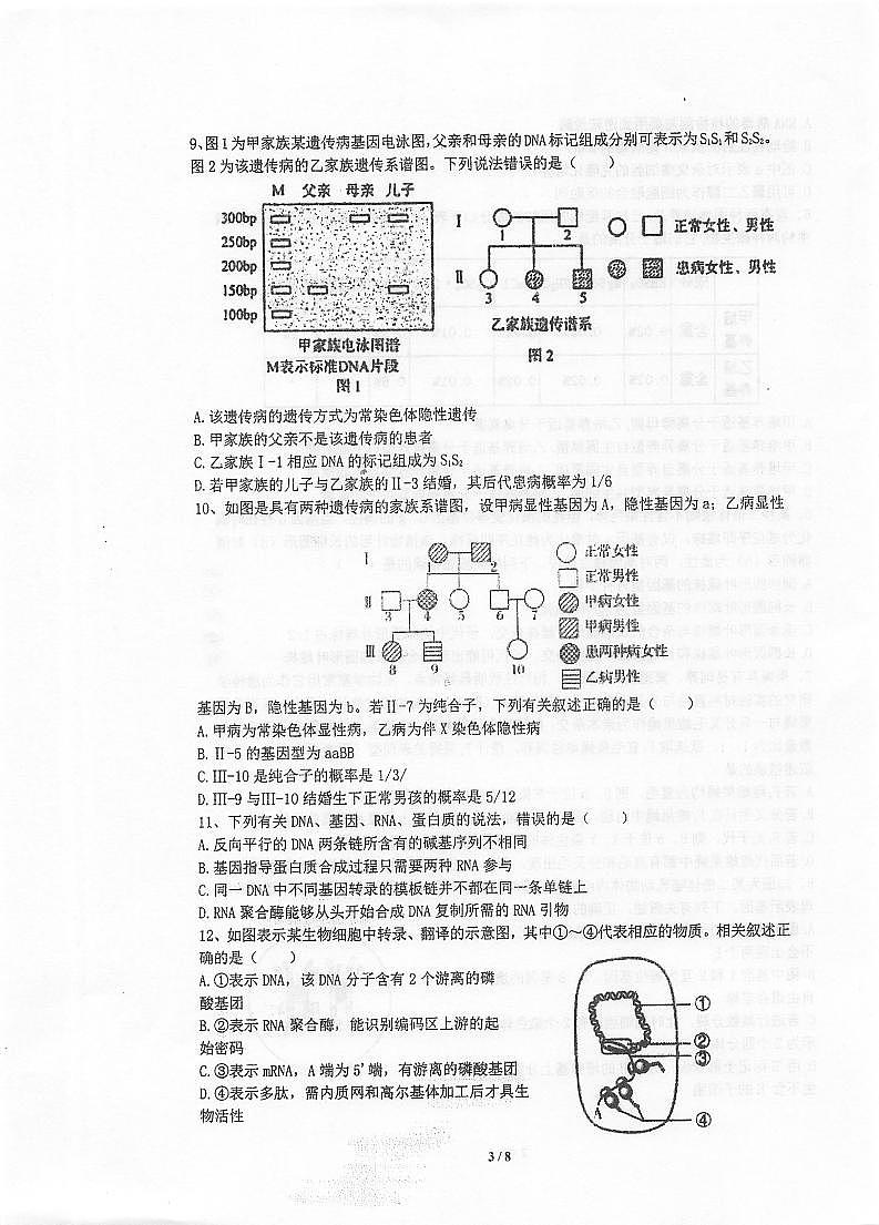 江苏省泰州中学2021-2022学年高三上学期期初检测生物试题第3页